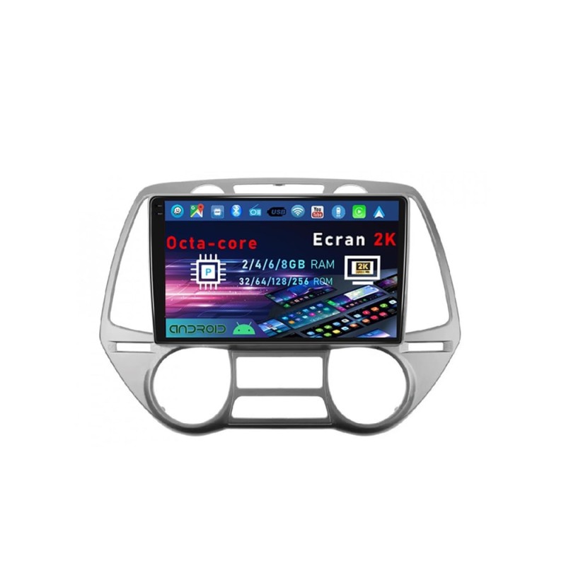 Navigatie android dedicata Hyundai i20 2008-2012 ecran QLED 2K